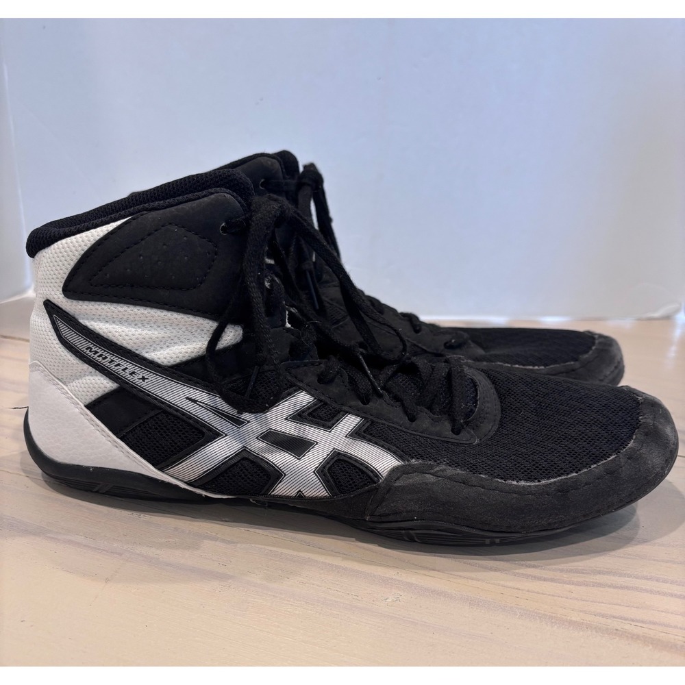 ASICS Matflex 6 Mens Wrestling Shoes Black White Silver 1081A021 Size 9.5